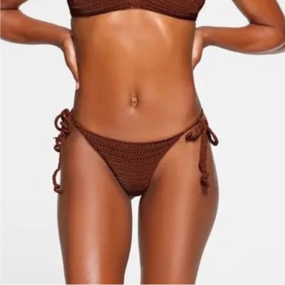 Skims Crochet Jasper Brown Bikini Bottom color Size 3x NWT new